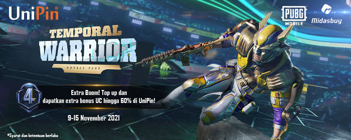Extra Boom! Top Up di Midasbuy #PakeUniPin dan Dapatkan Extra Bonus UC hingga 60%!